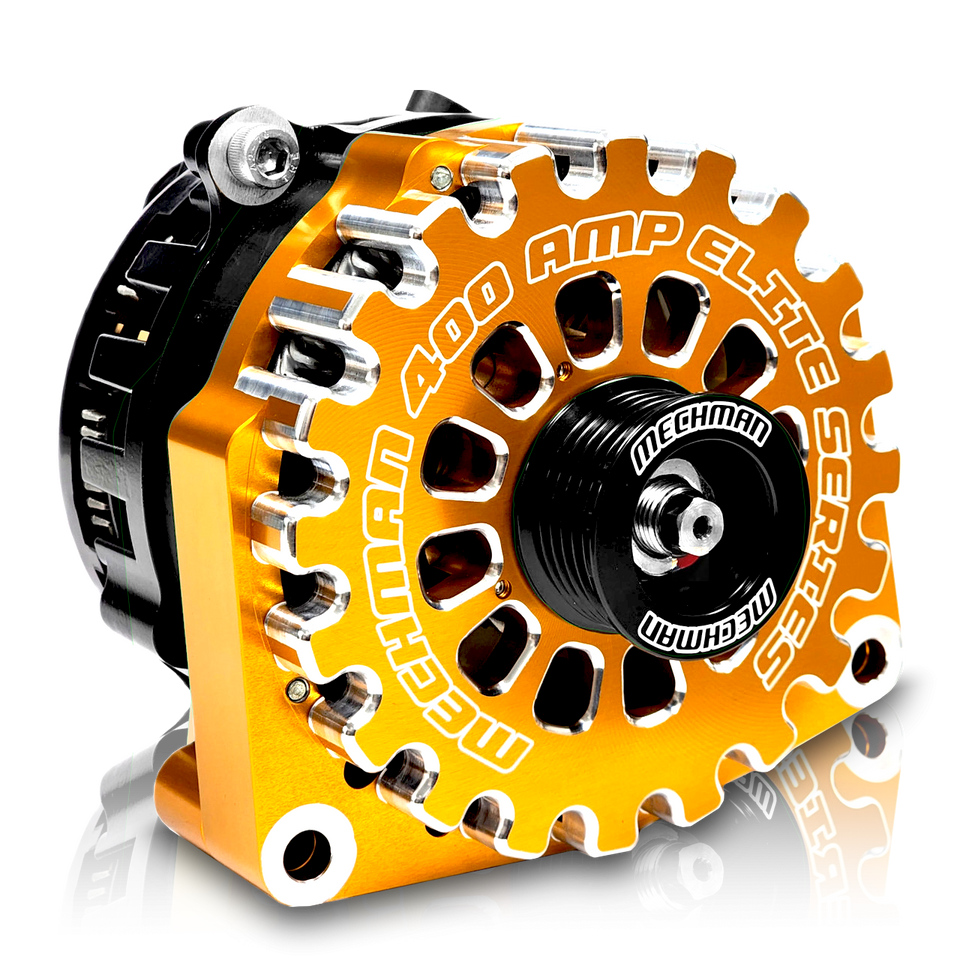 Chevy Truck-SUV 2005-2013 Large Case Billet Alternator E Series 400 Amp Orange