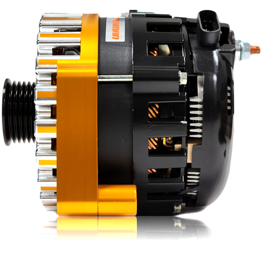Cadillac Escalade 2005-2013 Large Case Billet Alternator E Series 400 Amp Orange