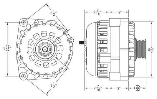Cadillac Escalade 2005-2013 Large Case Billet Alternator E Series 400 Amp Red