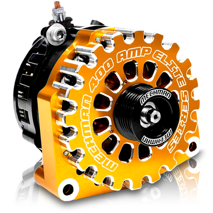 GM Truck 6.6L Diesel 400a Billet Alternator Side Output stud Orange