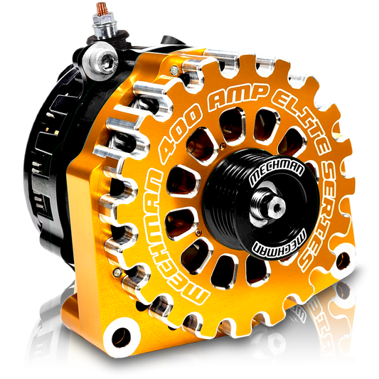 GM Truck 6.6L Diesel 400a Billet Alternator Side Output stud Orange
