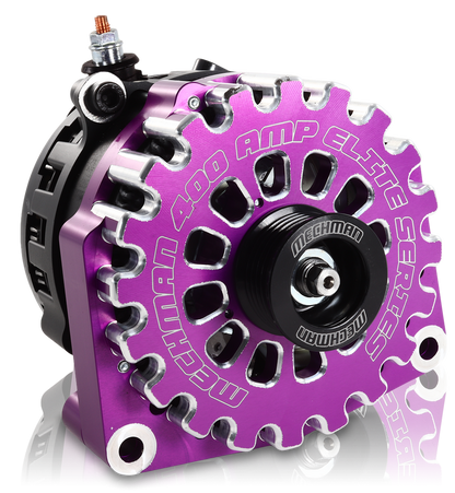 GM Truck 6.6L Diesel 400a Billet Alternator Side Output stud Purple