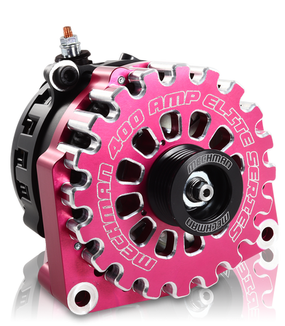 GM Truck 6.6L Diesel 400a Billet Alternator Side Output stud Pink
