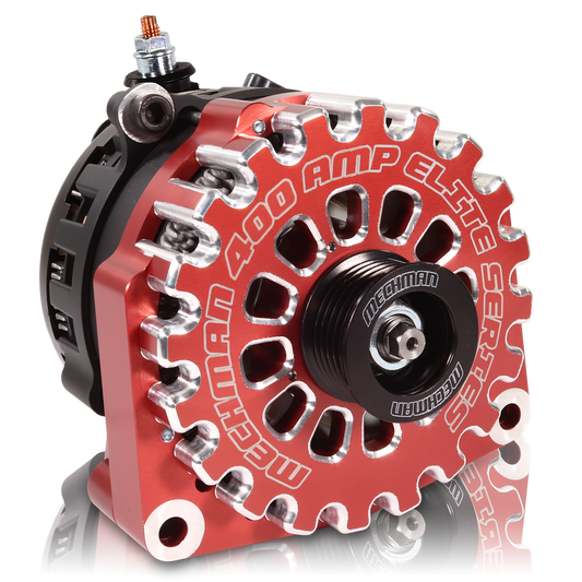 GM Truck 6.6L Diesel 400a Billet Alternator Side Output stud Red