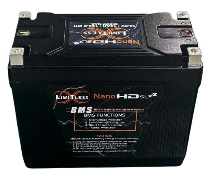 Nano -HD SLv2 12AH Motorcycle / Power sports Battery (BCI 20 Case)