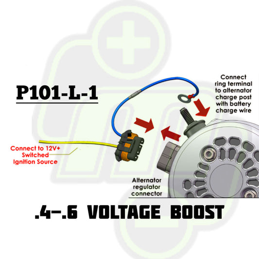Mechman P101-L-1 Voltage boost harness for GM 4 pin regulators for a .5 (half) volt increase for Lithium batteries.