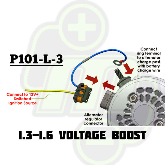 Mechman P101-L-3 Voltage boost harness for GM 4 pin regulators for a 1.5 volt increase for Lithium batteries