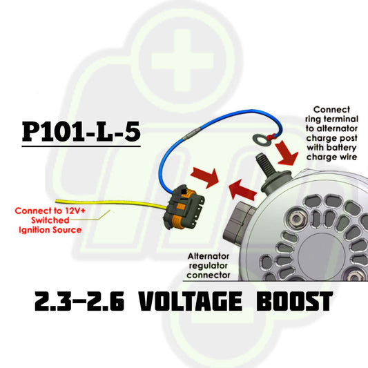 Mechman P101-L-5 Voltage boost harness for GM 4 pin regulators for a 2.5 volt increase for Lithium or 14-volt AGM batteries