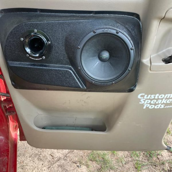Single 6.5″ and Single Tweeter Speaker Pods for the Rear Door of a 00-06 Chevrolet Silverado-GMC Sierra Extended Cab Manual Window
