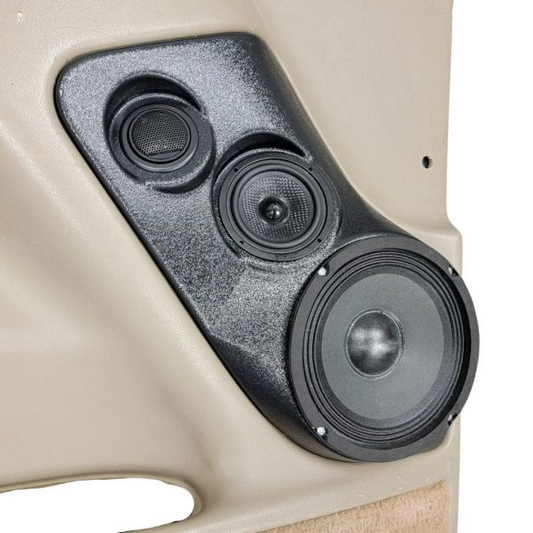 Flangeless Single 6.5″ and Single 3.5″ and Single Tweeter Speaker Pods for the Front Door of a 00-06 GM Full Size Truck/SUV
