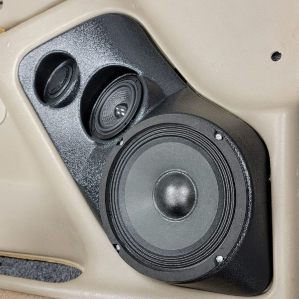 Flangeless Single 6.5″ and Single 3.5″ and Single Tweeter Speaker Pods for the Front Door of a 00-06 GM Full Size Truck/SUV