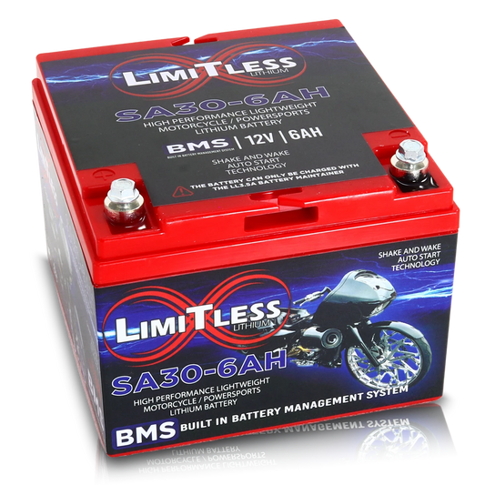 Shake Awake 30 Case 6Ah Smart Motorcycle battery with 3.5A Battery Maintainer