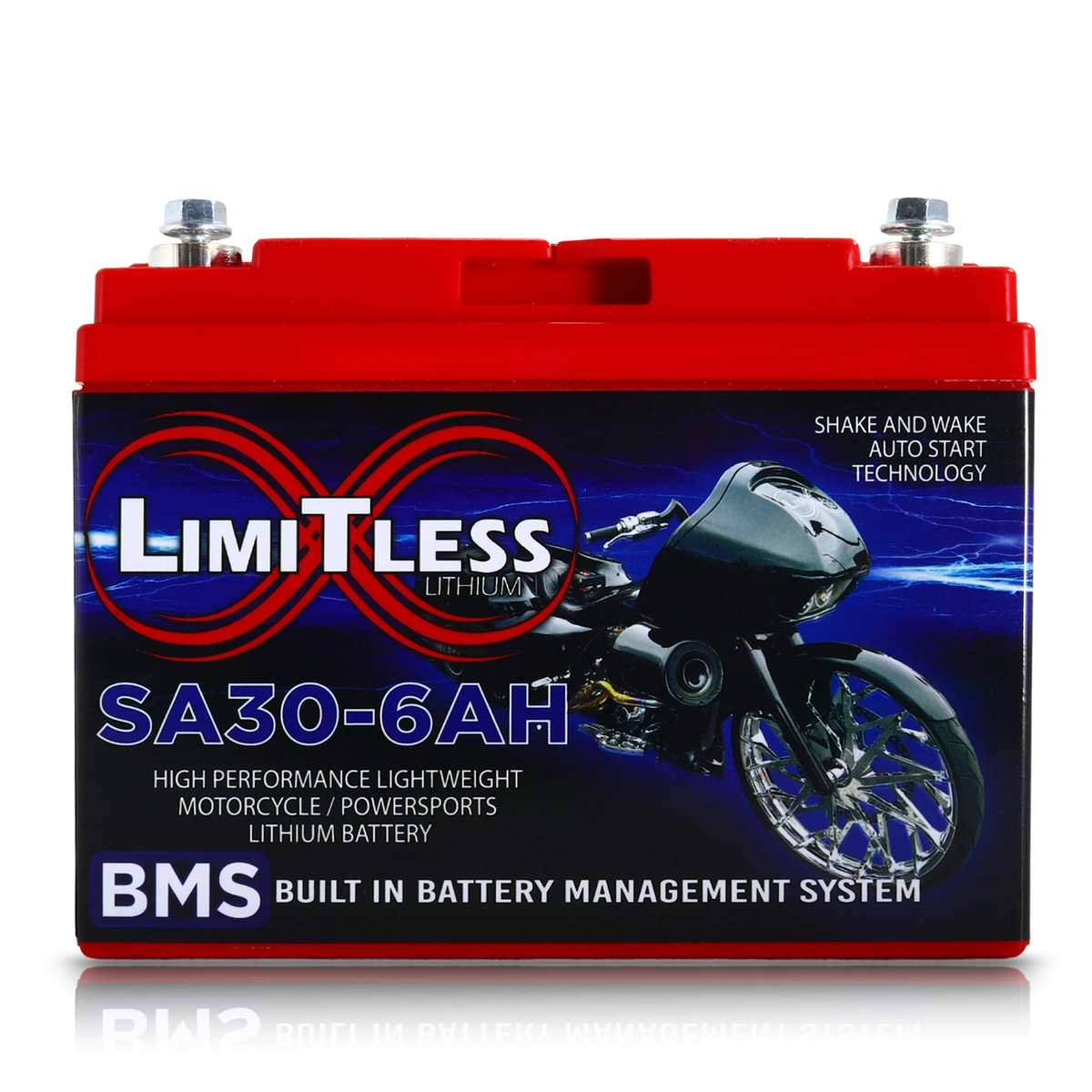 Shake Awake 30 Case 6Ah Smart Motorcycle battery with 3.5A Battery Maintainer