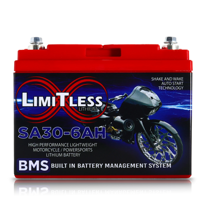 Shake Awake 30 Case 6Ah Smart Motorcycle battery with 3.5A Battery Maintainer