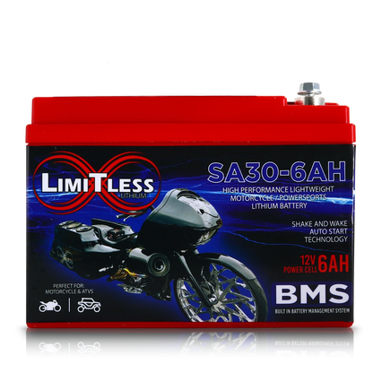 Shake Awake 30 Case 6Ah Smart Motorcycle battery with 3.5A Battery Maintainer