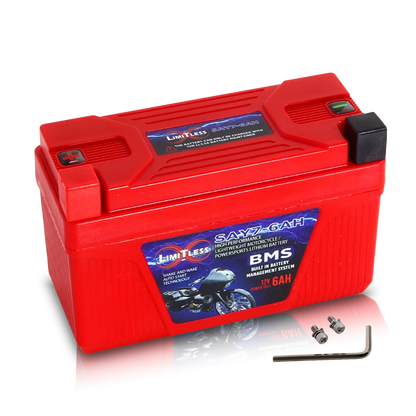 Shake Awake Y7 Case 6Ah Smart Motorcycle battery With 3.5A Battery Maintainer