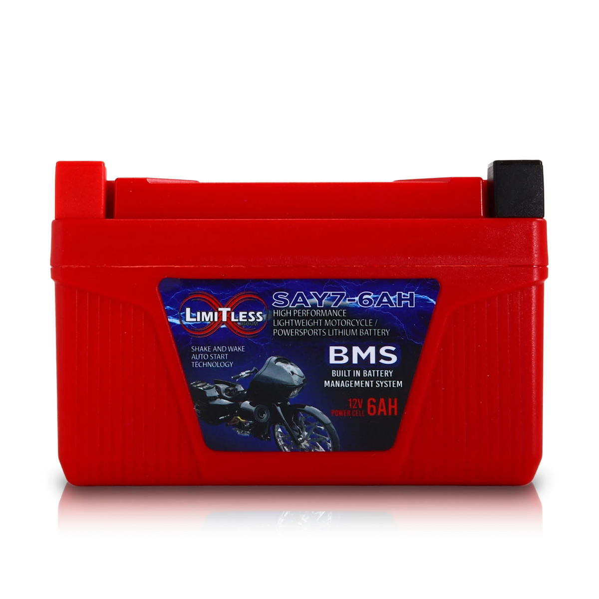 Shake Awake Y7 Case 6Ah Smart Motorcycle battery With 3.5A Battery Maintainer