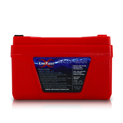 Shake Awake Y7 Case 6Ah Smart Motorcycle battery With 3.5A Battery Maintainer