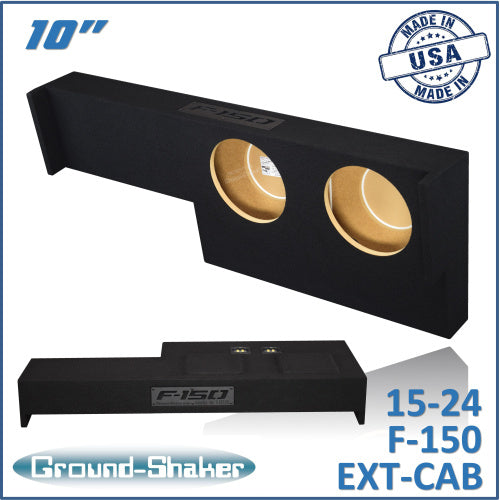 BLACK 10" DUAL SEALED SUB BOX, FITS 15-24 FORD F-150 EXT-CAB