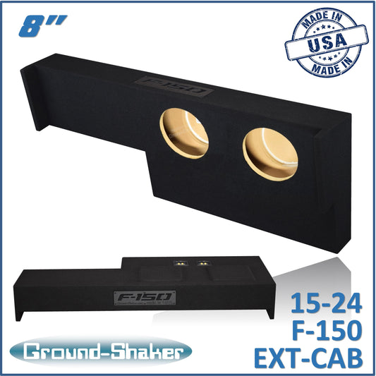 BLACK 8" DUAL SEALED SUB BOX, FITS 15-24 FORD F-150 EXT-CAB