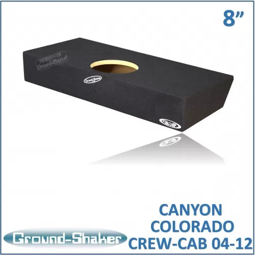 BLACK 8" SINGLE SEALED SUB BOX, FITS CHEVY COLORADO & GMC CANYON CREW-CAB 2004-2012