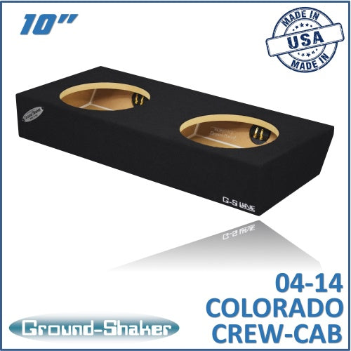 BLACK 10" DUAL SEALED SUB BOX, FITS 04-14 CHEVY COLORADO CREW-CAB