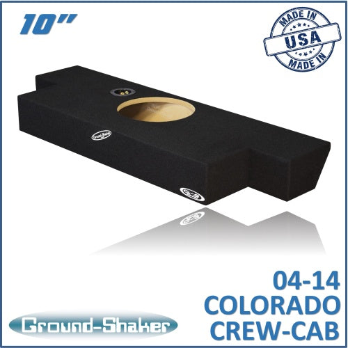BLACK 10" SINGLE SEALED SUB BOX, FITS 04-14 CHEVY COLORADO CREW-CAB