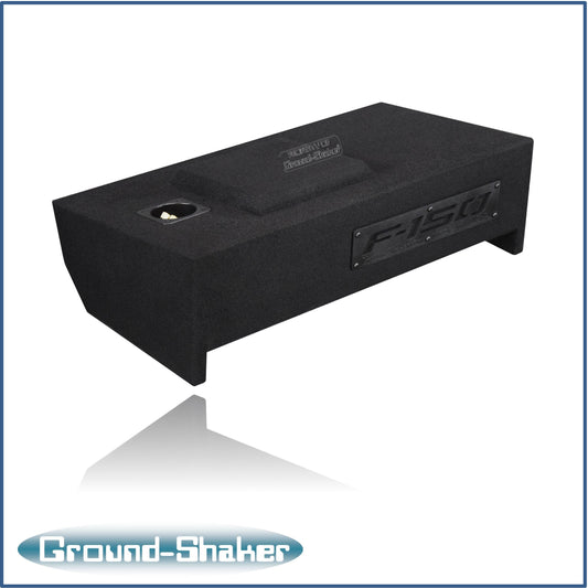 BLACK 10" SINGLE SEALED SUB BOX, FITS 09-24 FORD F-150 CREW-CAB