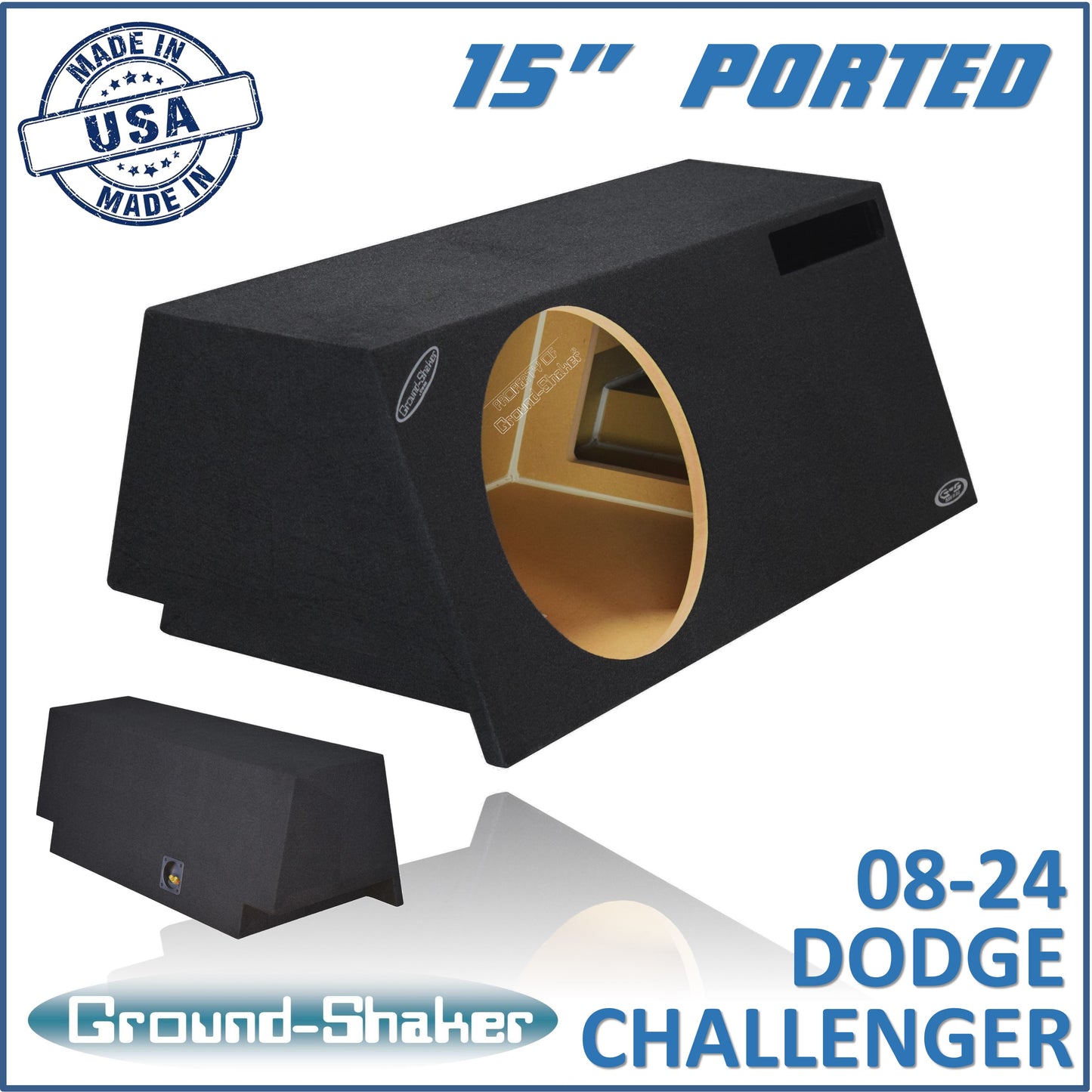 BLACK 15" SINGLE PORTED SUB BOX, FITS 08-24 DODGE CHALLENGER