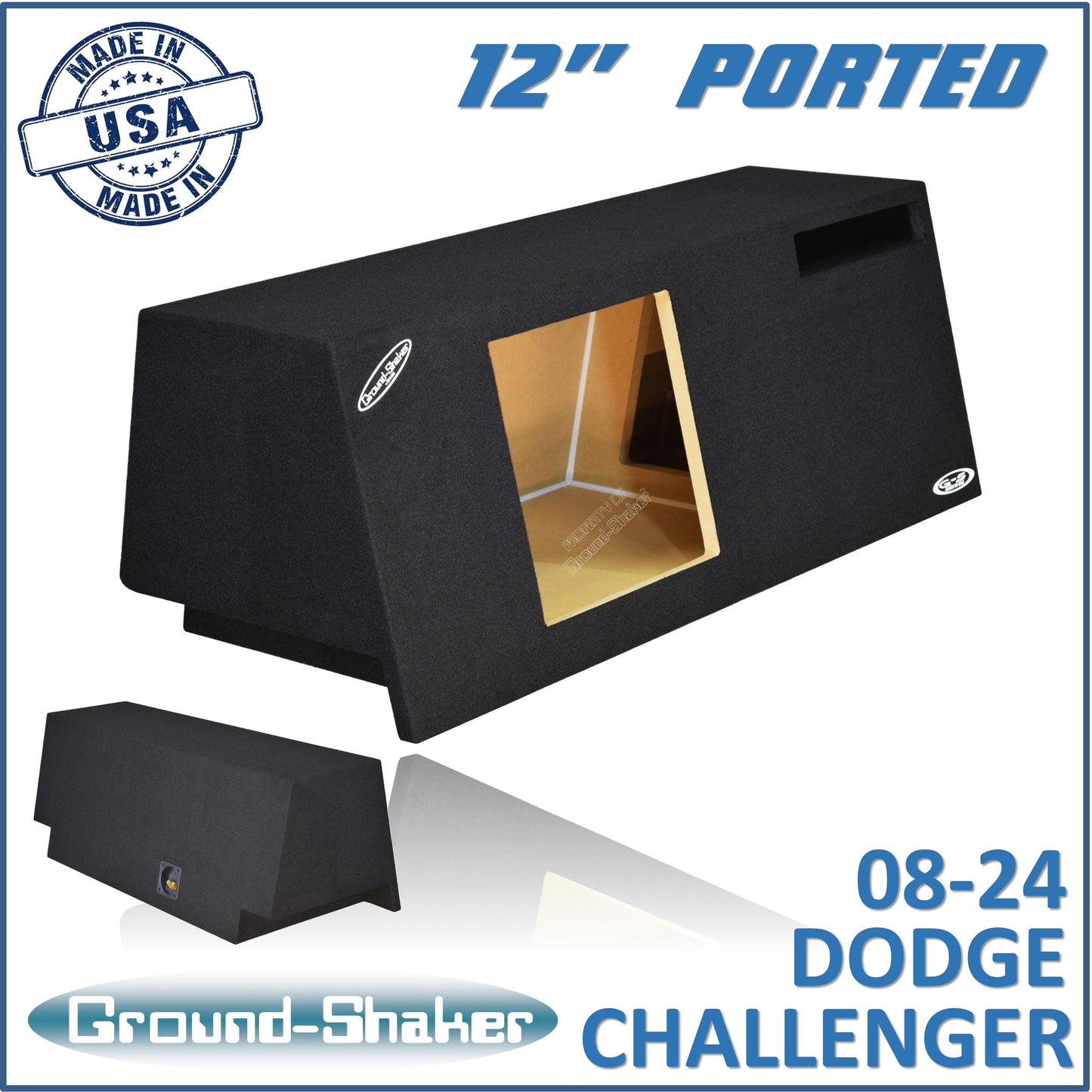 BLACK 12" SINGLE PORTED SOLOBARIC SUB BOX, FITS 08-24 DODGE CHALLENGER
