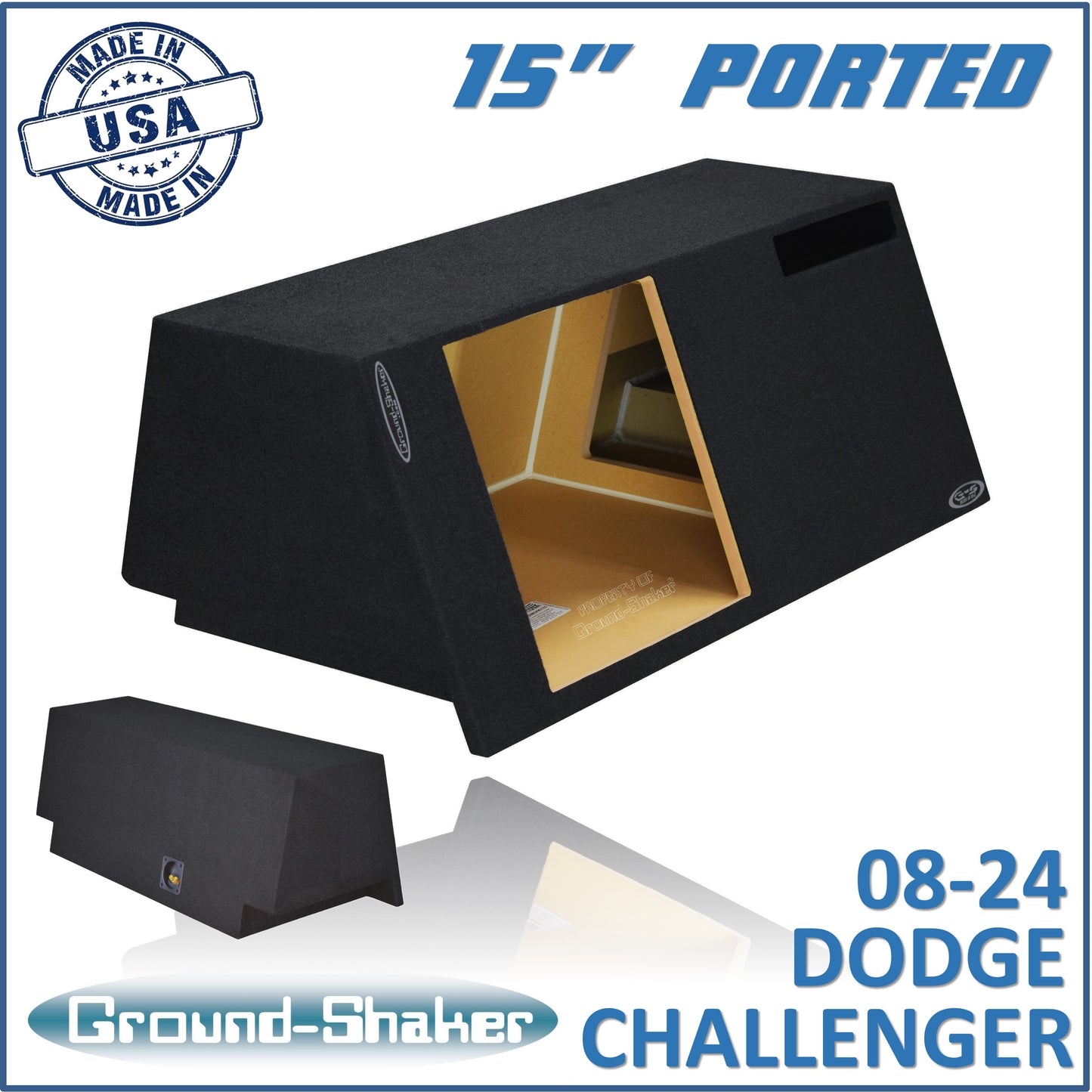 BBLACK 15" SINGLE PORTED SOLOBARIC SUB BOX, FITS 08-24 DODGE CHALLENGER
