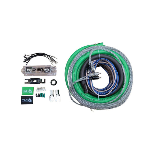 DOWN4SOUND 0 GAUGE CCA AMPLIFIER INSTALL KIT ( LIME GREEN/BLACK )