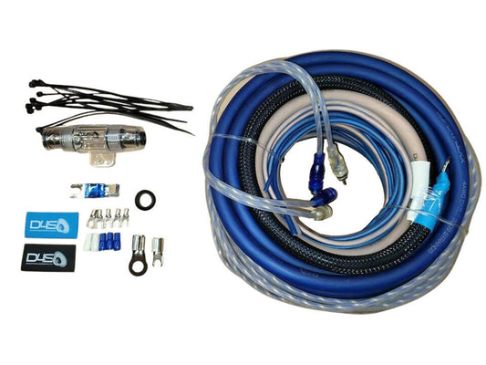 DOWN4SOUND 4 GAUGE CCA AMPLIFIER INSTALL KIT ( BLUE/CLEAR )