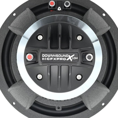 DOWN4SOUND CFX-PROx10H - 10" Carbon Fiber NEO 2-Way Full Range Pro Audio Water Resistant Coaxial Speaker - 250W RMS