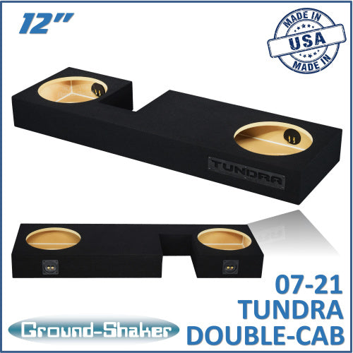 BLACK 12" DUAL SEALED SUB BOX, FITS 07-21 TOYOTA TUNDRA DOUBLE-CAB