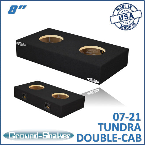 BLACK 8" DUAL SEALED SUB BOX, FITS 07-21 TOYOTA TUNDRA DOUBLE-CAB