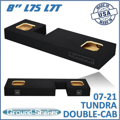 BLACK 8" DUAL SEALED SOLOBARIC SUB BOX, FITS 07-21 TOYOTA TUNDRA DOUBLE-CAB