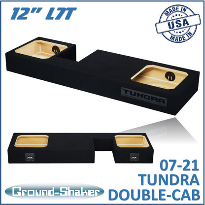 BLACK 12" DUAL SEALED SOLOBARIC SUB BOX, FITS 07-21 TOYOTA TUNDRA DOUBLE-CAB