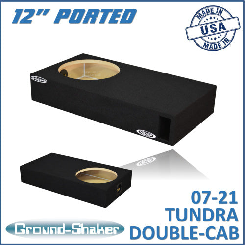 BLACK 12" SINGLE PORTED SUB BOX, FITS TOYOTA TUNDRA DOUBLE-CAB 2007-2021