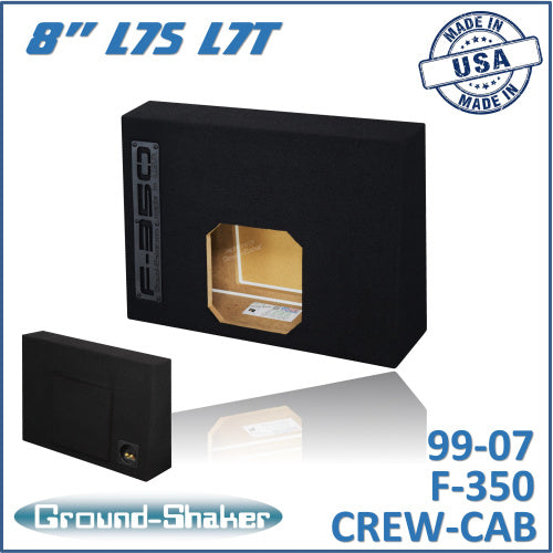 BLACK 8” SINGLE SEALED SOLO-BARIC SUB BOX, FITS 99-07 FORD F-350 CREW-CAB