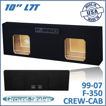 BLACK 10” DUAL SEALED L7T SUB BOX, FITS 99-07 FORD F-350 CREW-CAB