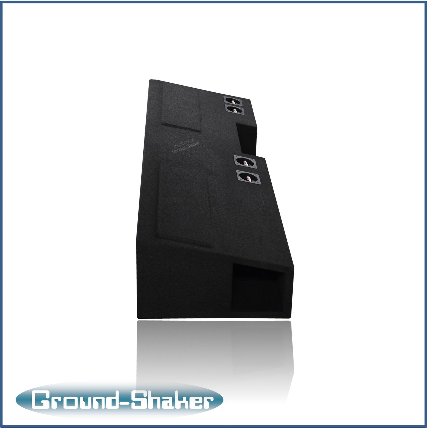 BLACK 8" QUAD PORTED SUB BOX, FITS 19-26 GMC Sierra DOUBLE & CREW-CAB