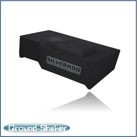 BLACK 10" SINGLE SEALED SUB BOX, FITS CHEVY 14-18 SILVERADO CREW-CAB