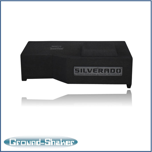 BLACK 8" SINGLE SEALED Solobaric SUB BOX, FITS CHEVY 14-18 SILVERADO CREW-CAB