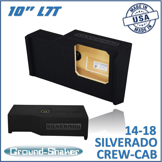 BLACK 10" SINGLE SEALED L7t SUB BOX, FITS CHEVY 14-18 SILVERADO CREW-CAB