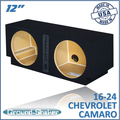 BLACK 12" DUAL SEALED SUB BOX, FITS 16-24 CHEVY CAMARO
