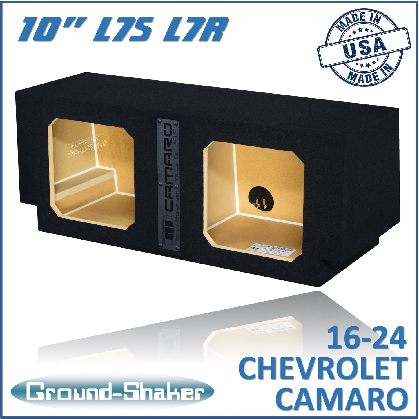 BLACK 10" DUAL SEALED SOLOBARIC SUB BOX, FITS 16-24 CHEVY CAMARO