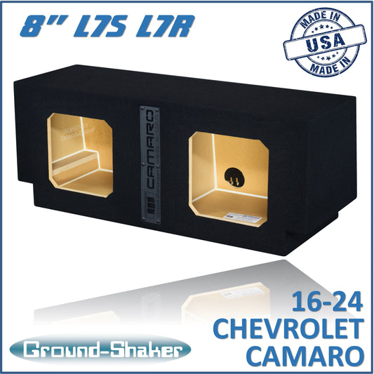 BLACK 8" DUAL SEALED SOLOBARIC SUB BOX, FITS 16-24 CHEVY CAMARO