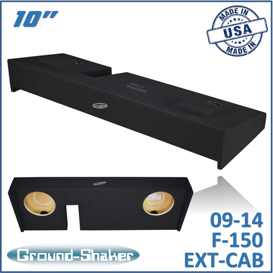 BLACK 10" DUAL SEALED SUB BOX, FITS 09-14 FORD F-150 EXT-CAB