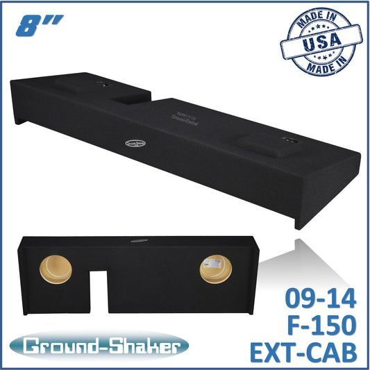 BLACK 8" DUAL SEALED SUB BOX, FITS 09-14 FORD F-150 EXT-CAB